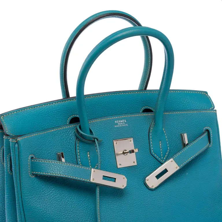 Birkin 30 Bleu Jean vue de face