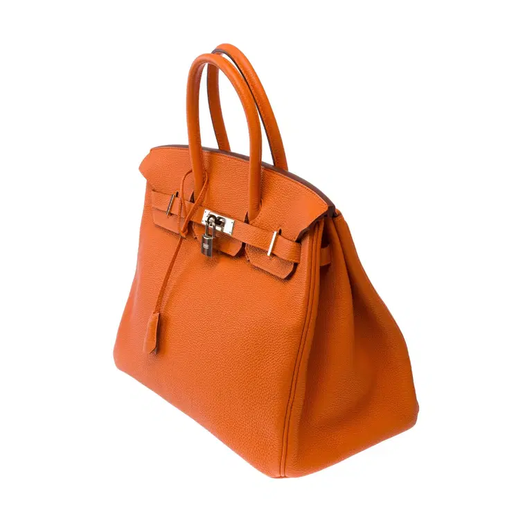 Birkin 35 Orange vue côté droit
